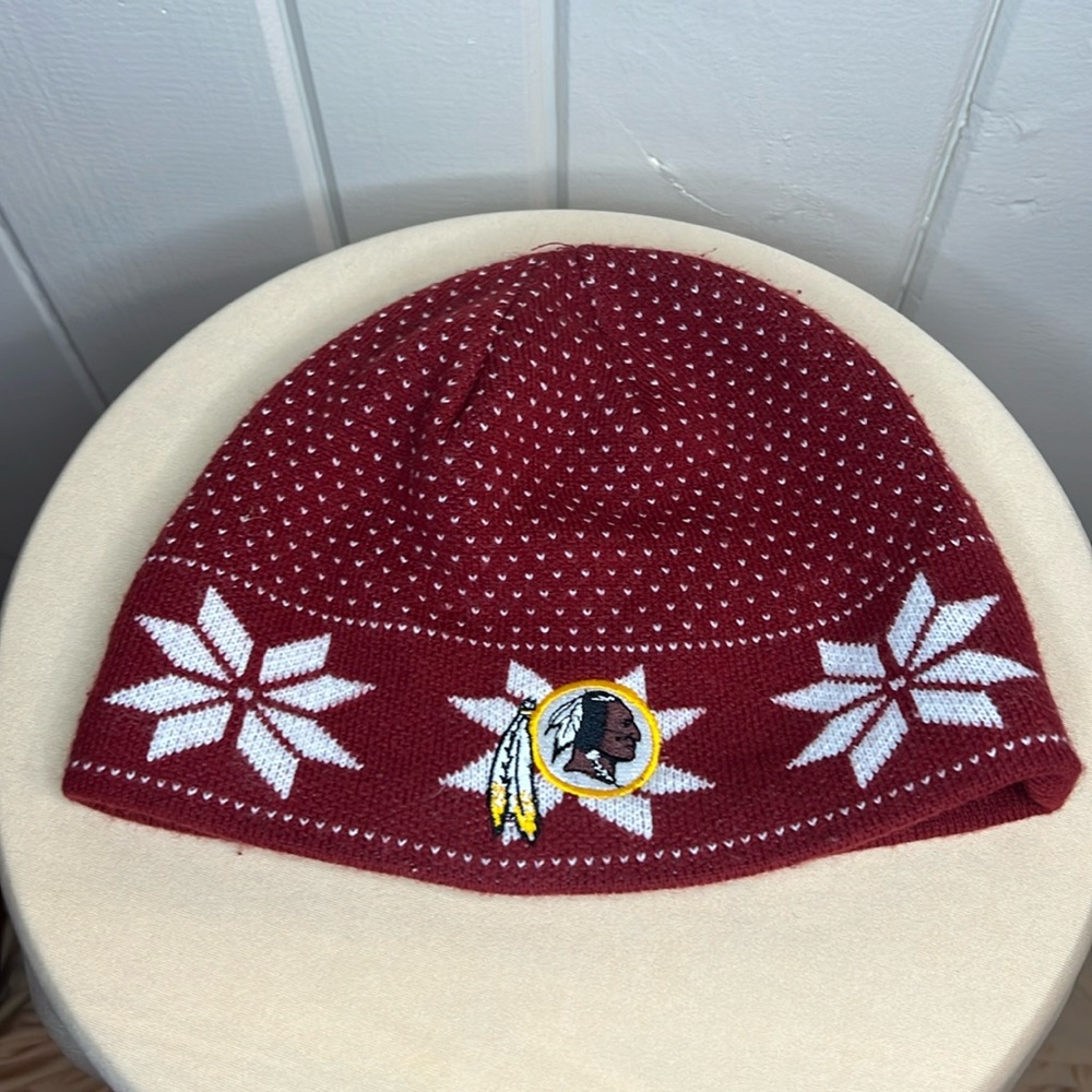 Red Skins Beanie Holiday Red NFL Team Apparel Women’s